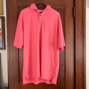 FootJoy FJ Performance Golf Polo Shirt Coral Pink‎ Mens XL Short Sleeve